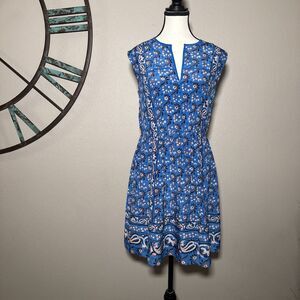 J Crew Dress 4 NWT Blue Floral Fit & Flare Lined